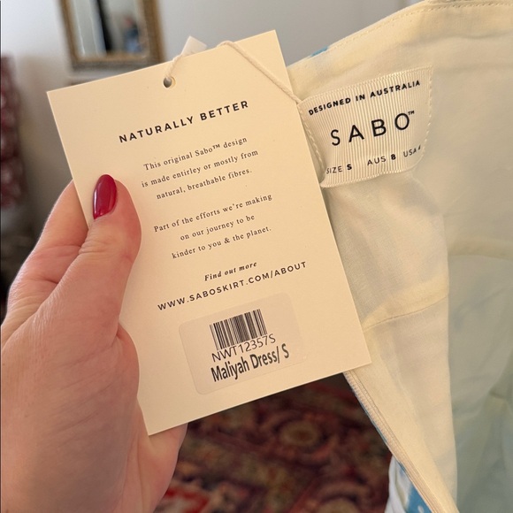 Sabo Maliyah Dress - Floral Blue and White Dress - Picture 8 of 9